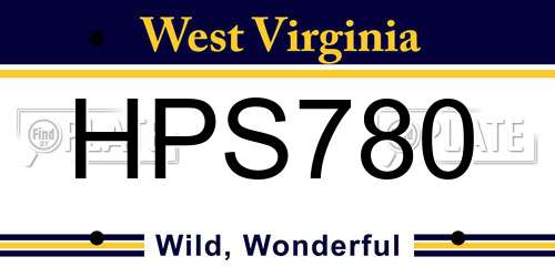 HPS780 West Virginia License Plate