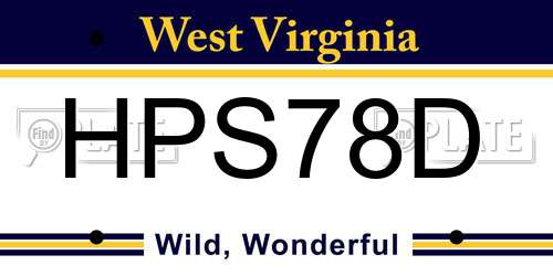 HPS78D West Virginia License Plate