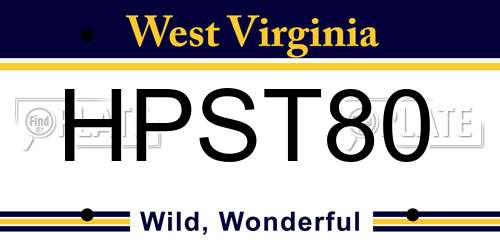HPST80 West Virginia License Plate
