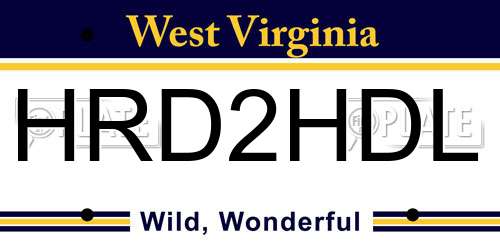 HRD2HDL West Virginia License Plate