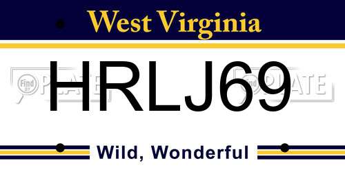 HRLJ69 West Virginia License Plate