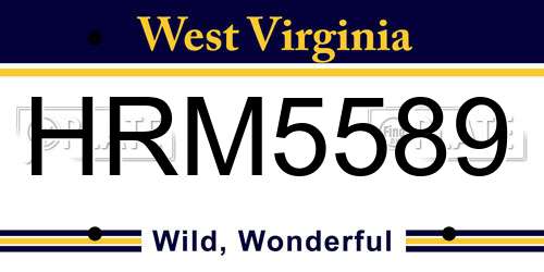 HRM5589 West Virginia License Plate