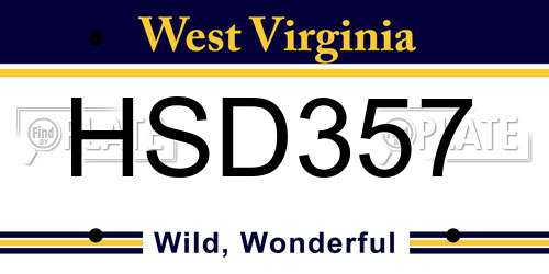 HSD357 West Virginia License Plate