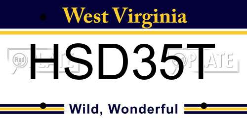 HSD35T West Virginia License Plate