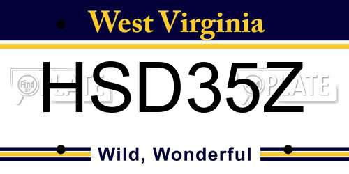 HSD35Z West Virginia License Plate