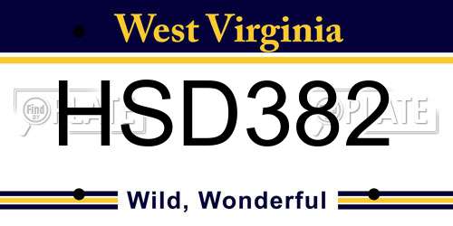 HSD382 West Virginia License Plate