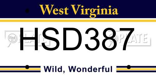 HSD387 West Virginia License Plate