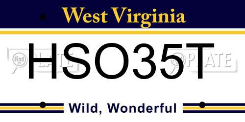 HSO35T West Virginia License Plate