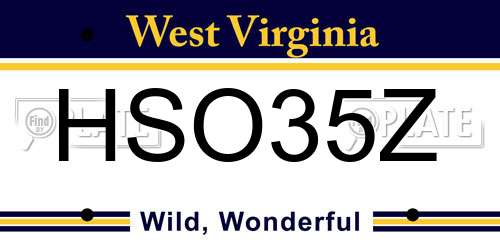 HSO35Z West Virginia License Plate