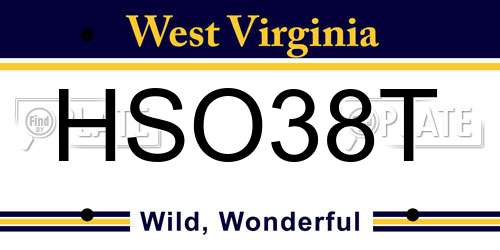 HSO38T West Virginia License Plate