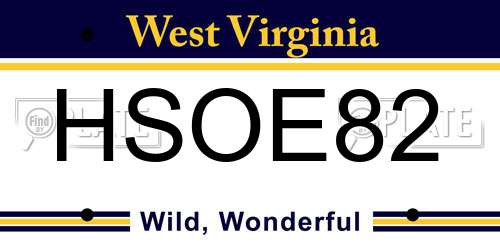 HSOE82 West Virginia License Plate
