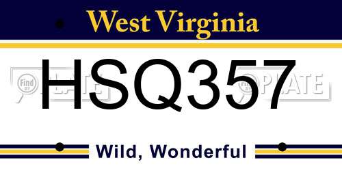 HSQ357 West Virginia License Plate