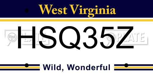 HSQ35Z West Virginia License Plate