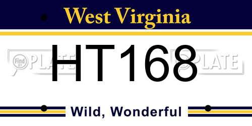 HT168 West Virginia License Plate