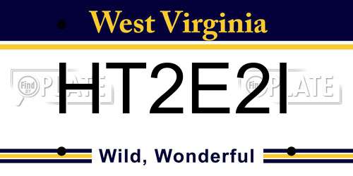HT2E2I West Virginia License Plate