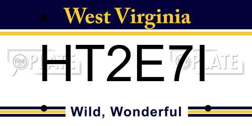 HT2E7I West Virginia License Plate