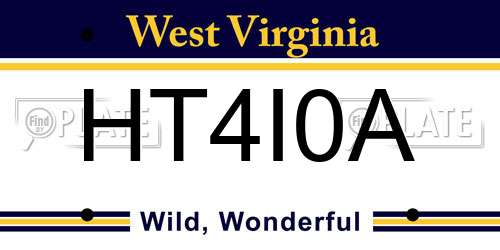 HT4I0A West Virginia License Plate