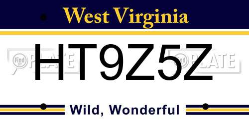 HT9Z5Z West Virginia License Plate