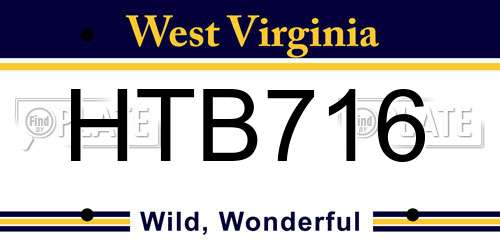 HTB716 West Virginia License Plate