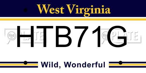 HTB71G West Virginia License Plate