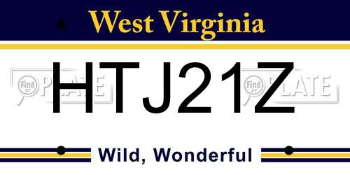 HTJ21Z West Virginia License Plate