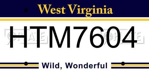HTM7604 West Virginia License Plate