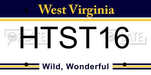 HTST16 West Virginia License Plate