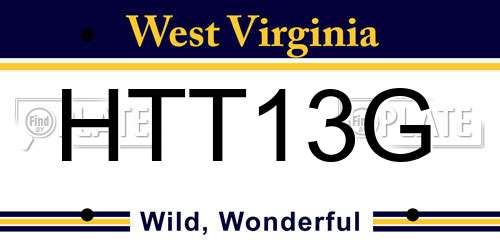 HTT13G West Virginia License Plate