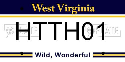 HTTH01 West Virginia License Plate