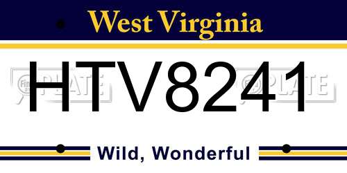HTV8241 West Virginia License Plate