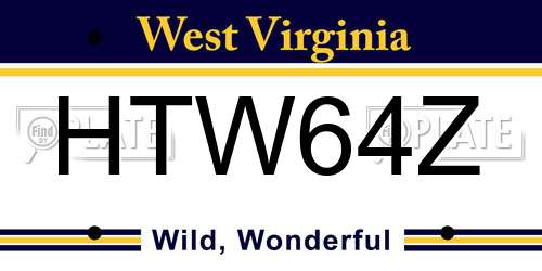 HTW64Z West Virginia License Plate