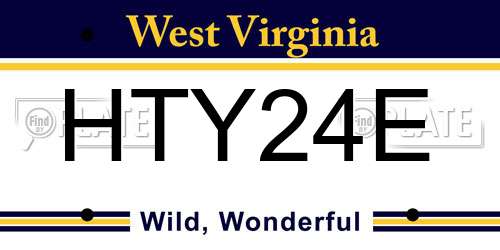 HTY24E West Virginia License Plate