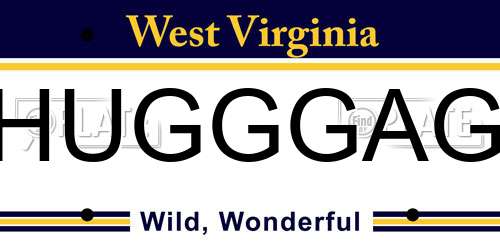HUGGGAG West Virginia License Plate