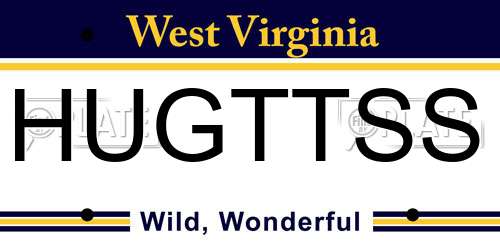 HUGTTSS West Virginia License Plate