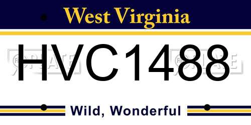 HVC1488 West Virginia License Plate