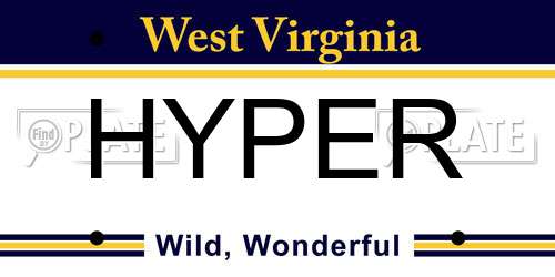 HYPER West Virginia License Plate