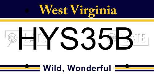 HYS35B West Virginia License Plate