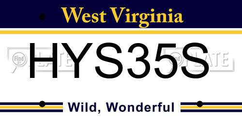 HYS35S West Virginia License Plate