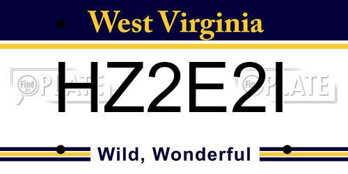 HZ2E2I West Virginia License Plate