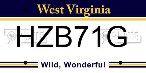 HZB71G West Virginia License Plate
