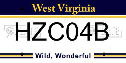 HZC04B West Virginia License Plate