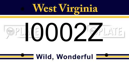 I0002Z West Virginia License Plate