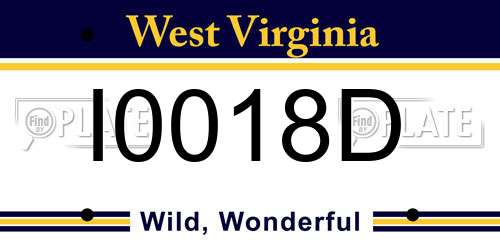 I0018D West Virginia License Plate