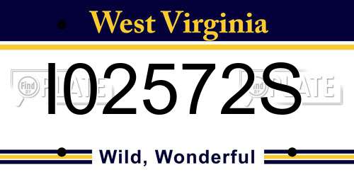 I02572S West Virginia License Plate