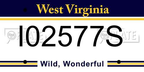 I02577S West Virginia License Plate