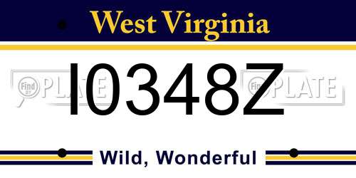 I0348Z West Virginia License Plate