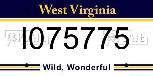 I075775 West Virginia License Plate