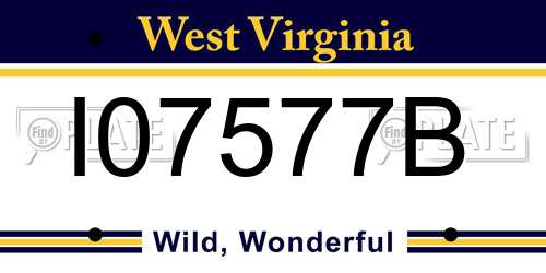 I07577B West Virginia License Plate