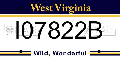 I07822B West Virginia License Plate