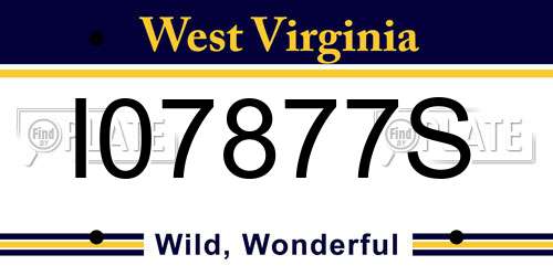 I07877S West Virginia License Plate
